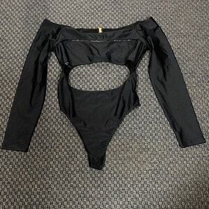 Kith Black Cut-Out One Piece Swimsuit